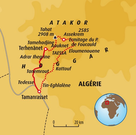 Carte de l'itinéraire