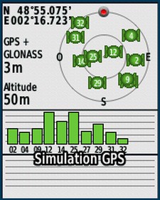 Capture d'une simulation de réception de GPS