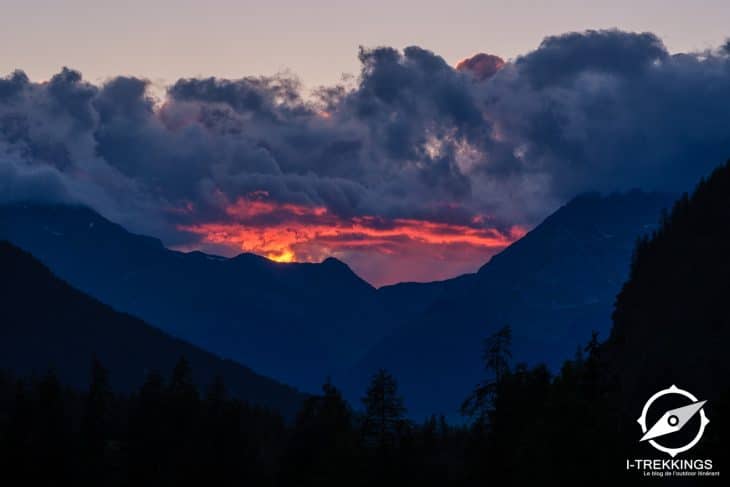 Coucher de soleil volcanique