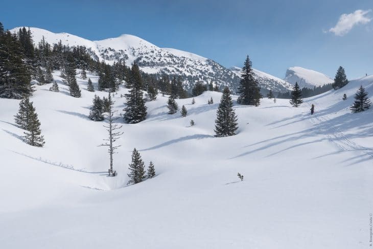 Grande traversée du Vercors à ski-pulka, vue sur les crêtes