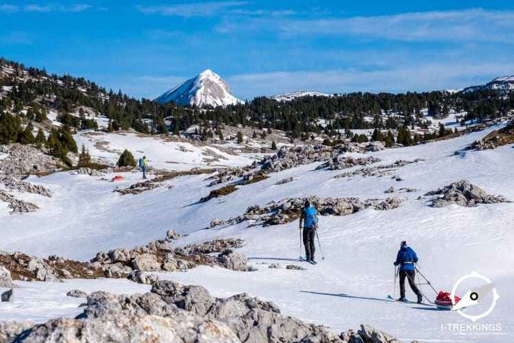 Ski de randonnée avec pulka, Vercors