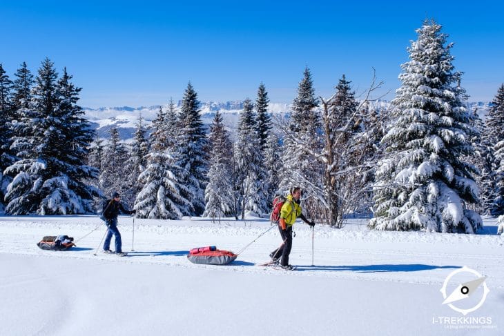 Raquettes Pulka dans le massif du Taillefer