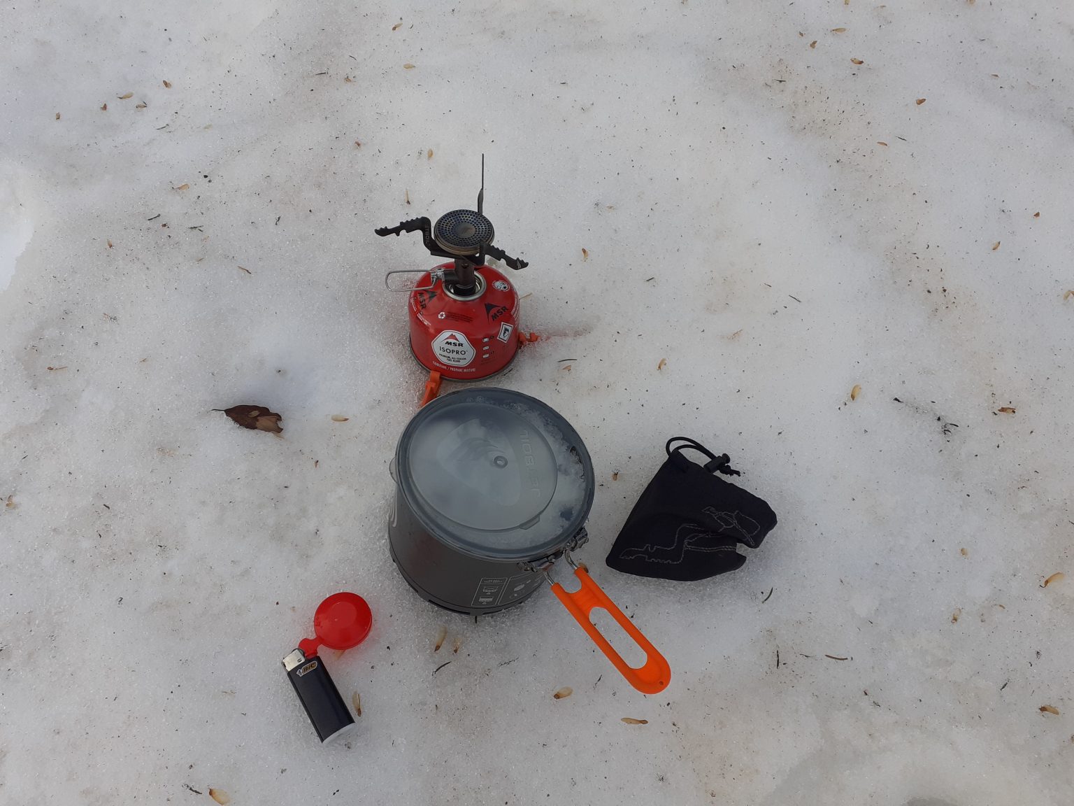 Test du Jetboil stash en hiver- équipement complet