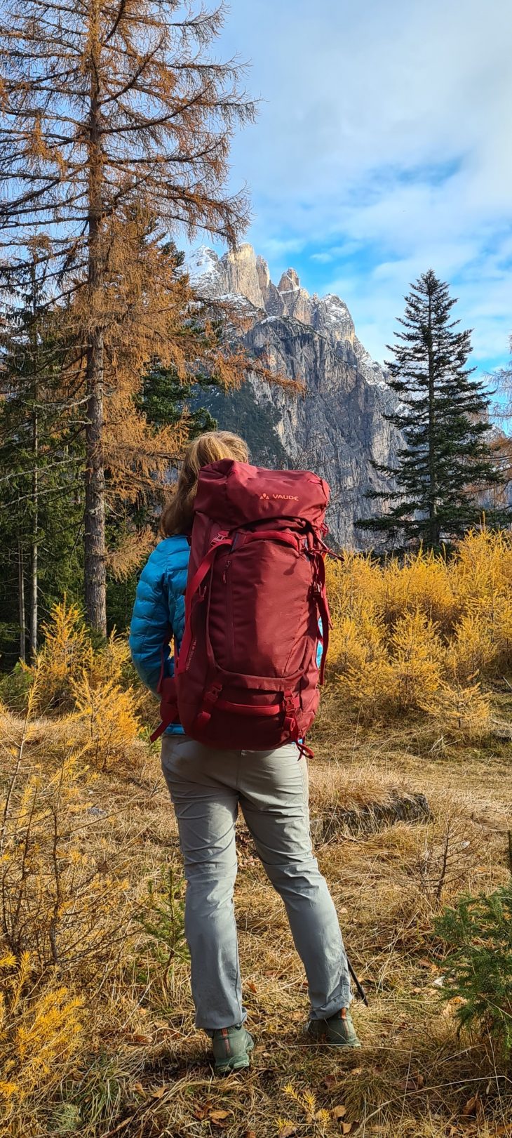 Le sac à dos Vaude Astrum Evo 55+10 dans les Dolomites