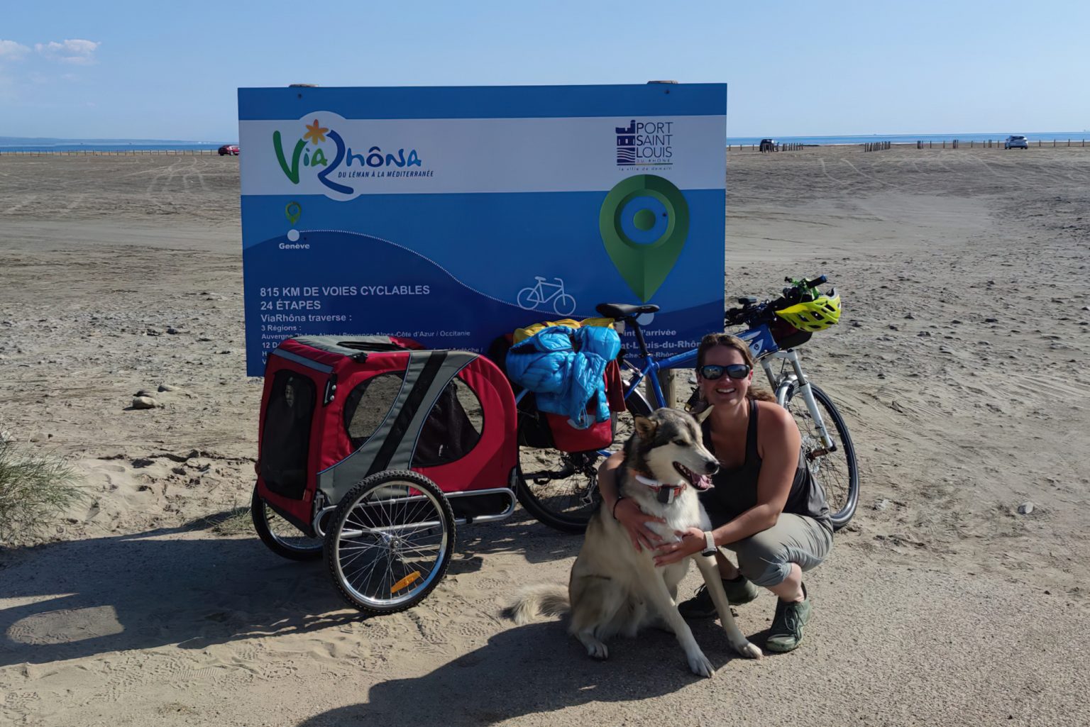 ViaRhôna à vélo entre Vienne et Arles avec un chien