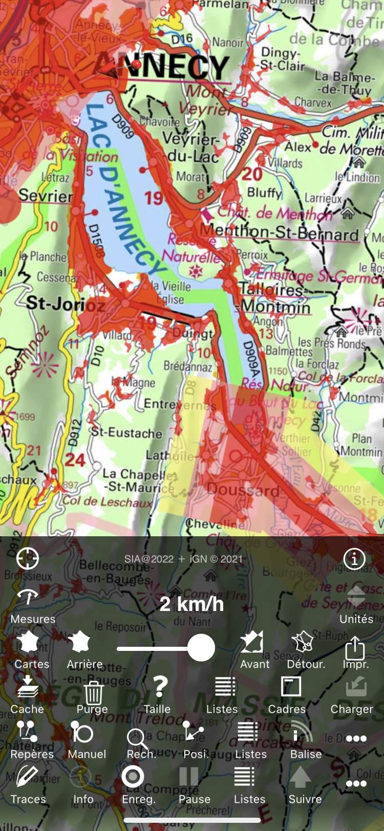 Menu - Filtre drone à 100% sur carte IGN sur iPhiGenie