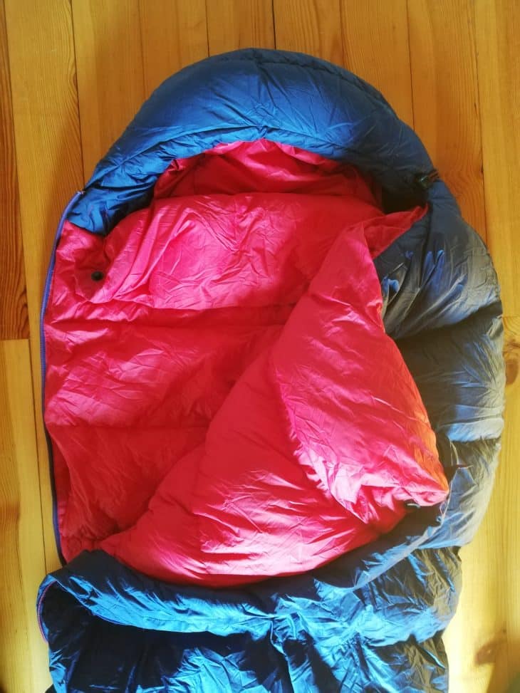 Test sac de couchage Mountain Equipment Helium 600, Ouverture