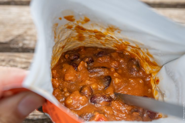 Test comparatif 7 plats lyophilisés Chili con carne